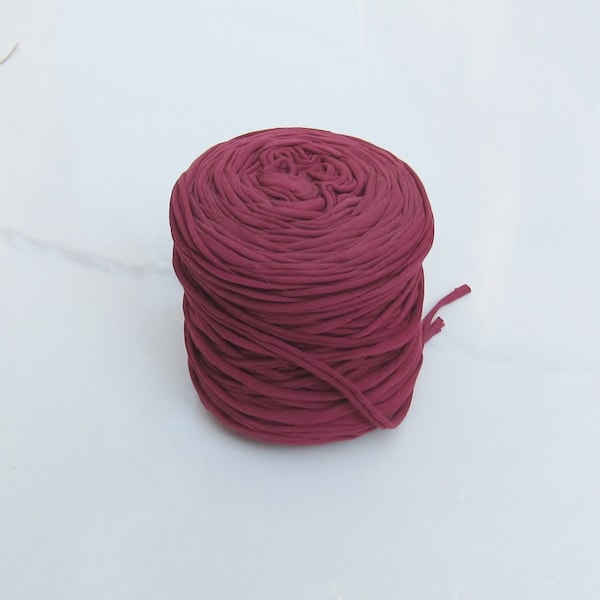 Burgundy T-shirt yarn, Cotton Cord,  recycled t-shirt yarn, t shirt yarn, recycled cotton yarn, colorful yarn