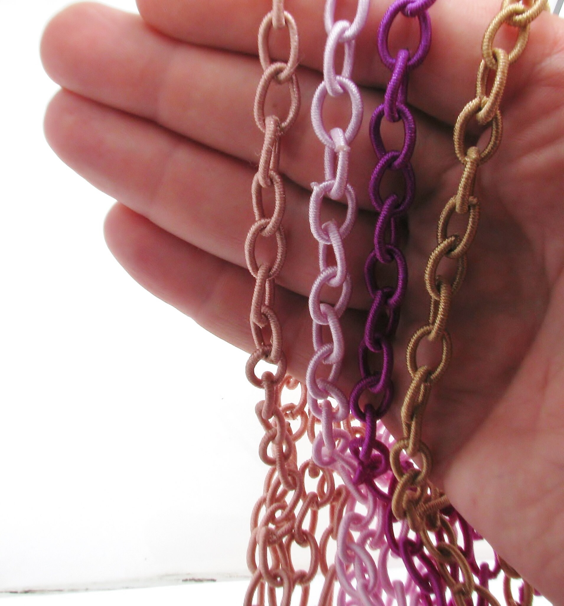 Brown Fabric Chain Twisted Chain Curb Chain Light Weight Etsy Canada