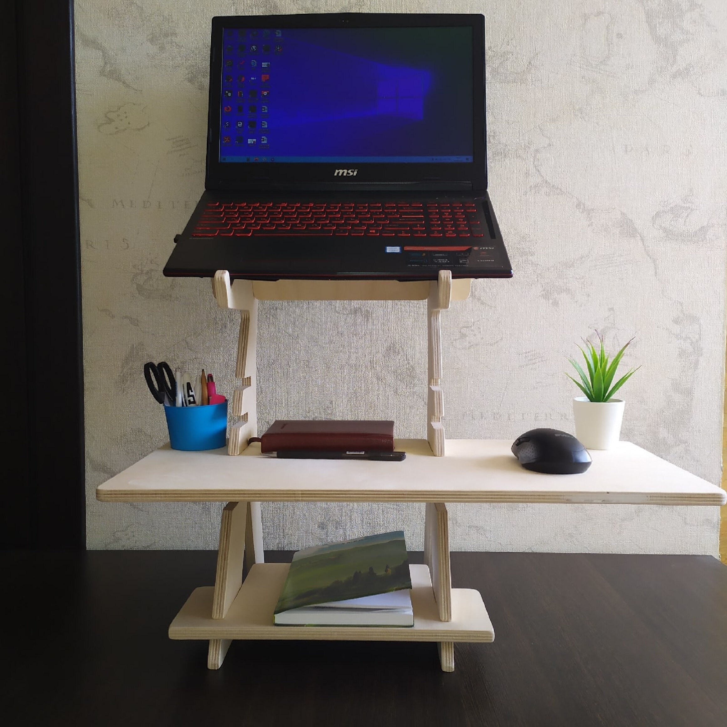 Standing desk converter Laptop stand desk organizer Stehpult Etsy