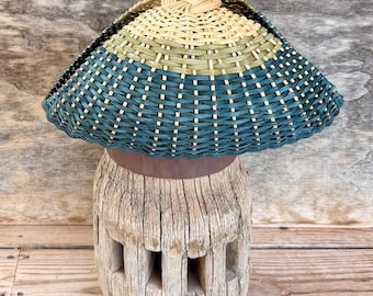 Josephine Knot Basket, Blue Spruce, Moss Green, and Natural (Free Shipping Contiguous USA)