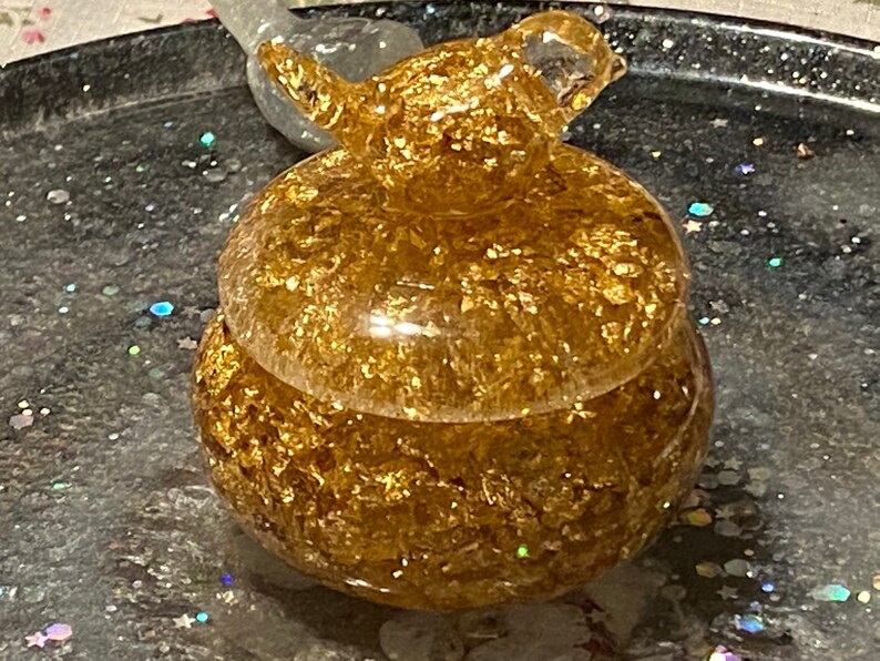 Glittery Bird Bowl Whimsical Bird Dish small ring dish