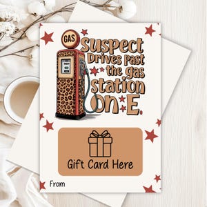 Instant Digital Download Printable 5x7 Gas Gift Card Holder. Thank You Card, Appreciation Student Gift, Gift for Him, Gift for Her
