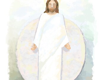 Because He Has Risen Art Print / Modern Religious Jesus Christ Christian LDS / Easter Wall Decor Decoration