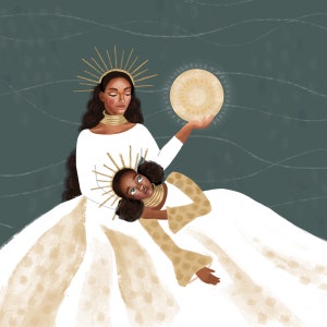 Rest In Me Art Print | Heavenly Mother | Divine Feminine | Black Lives Matter | People of Color |