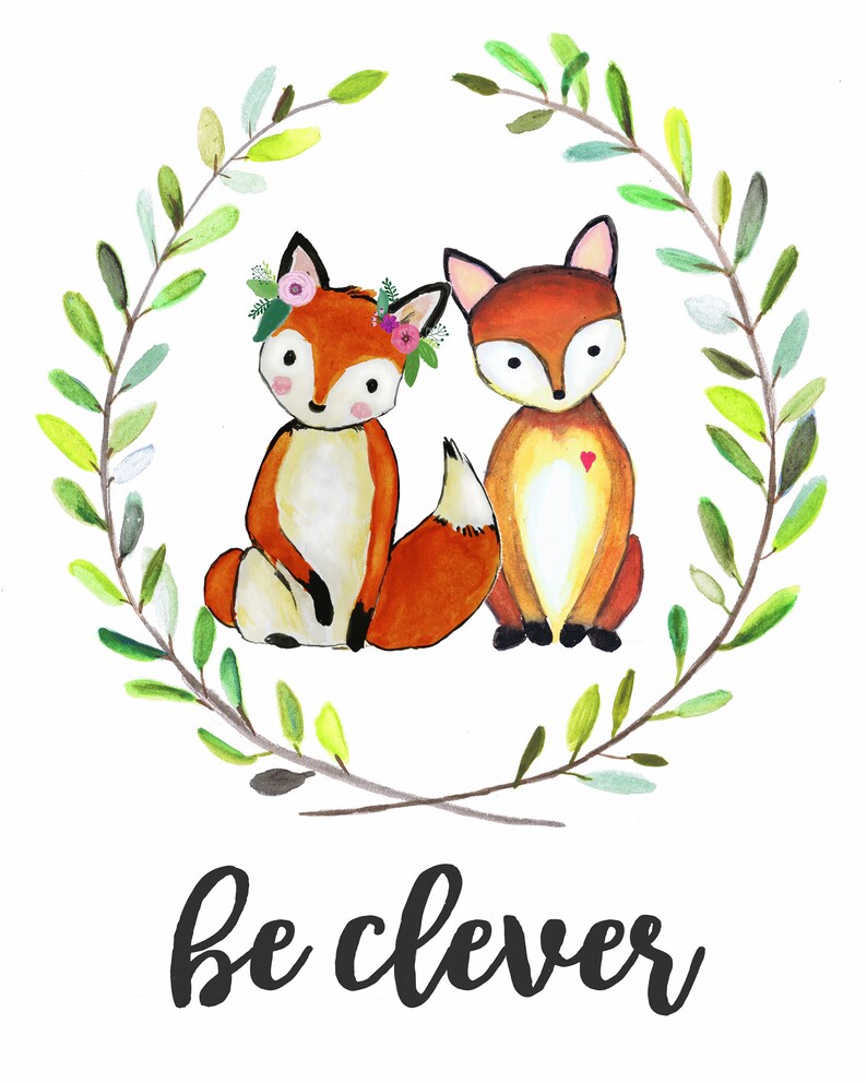 Charming Woodland Animal Art Prints DIGITAL Instant Download Etsy