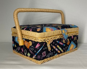 Vintage Medium Size Sewing Basket