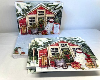 Snowman’s Farmhouse Christmas Cards Box Set by Lang Designs