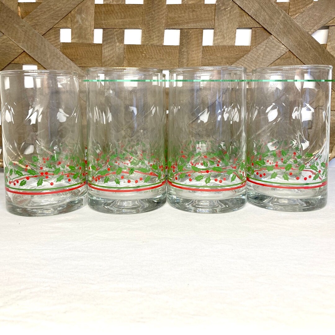 Vintage 1982 Arbys Holiday Collection Glasses Holly Berries Set of 8 - Etsy