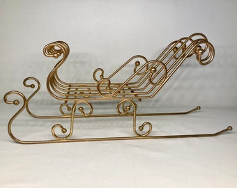 Vintage Brass Metal Centerpiece Sleigh