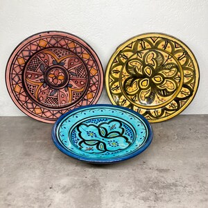 Handmade Ceramic Moroccan Appetizer Tapas Serving Decorative Dishes 6.5” Set of 3