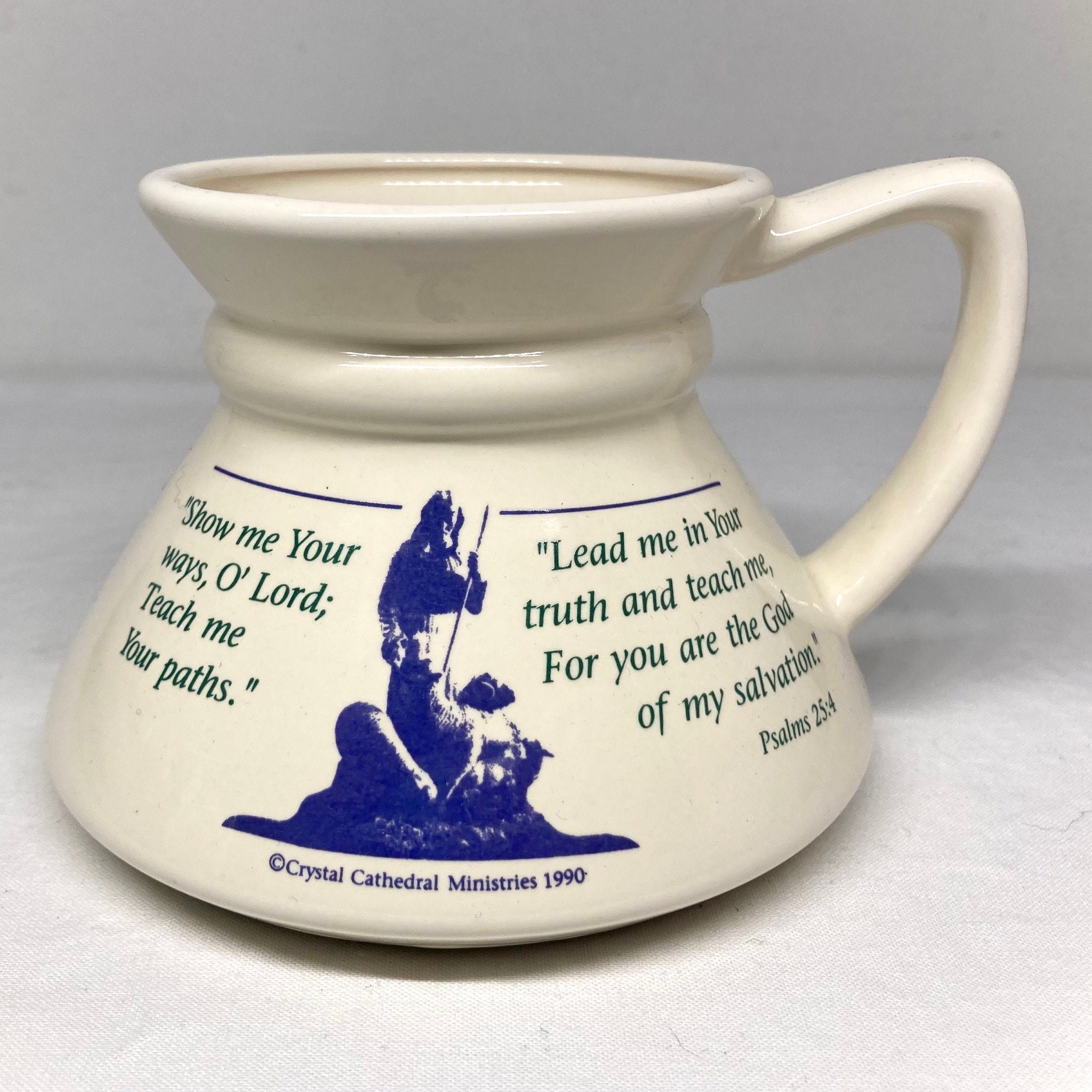 Vintage Travel Mug No Spill Wide Base Foam Bottom Ceramic 12oz Belly Mug I  Love Chicago 