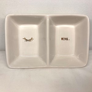 Rae Dunn Wink Trinket Divided Dish