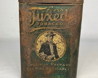 Vintage Tuxedo Metal Tobacco Tin 4”