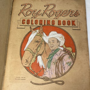 Vintage 1948 Roy Rogers Coloring Book - Etsy
