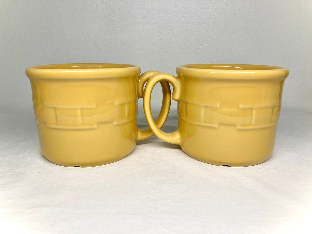 Rare Longaberger Butternut Woven Traditions Soup Mugs Set of 2 Etsy