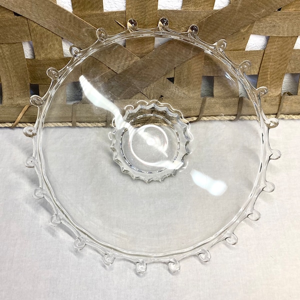 Vintage Heisey Lariat Clear Round Glass Bowl 9”