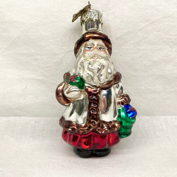 Vintage Thomas Pacconi Santa Around the World Slovakia Glass Ornament