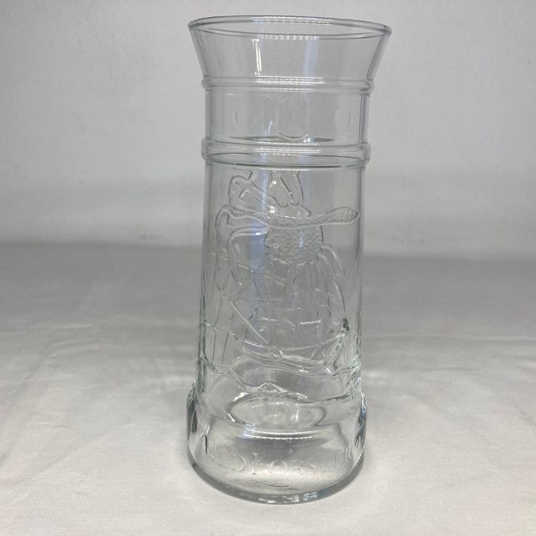Red Lobster Crabfest Clear Embossed Glass Tumbler