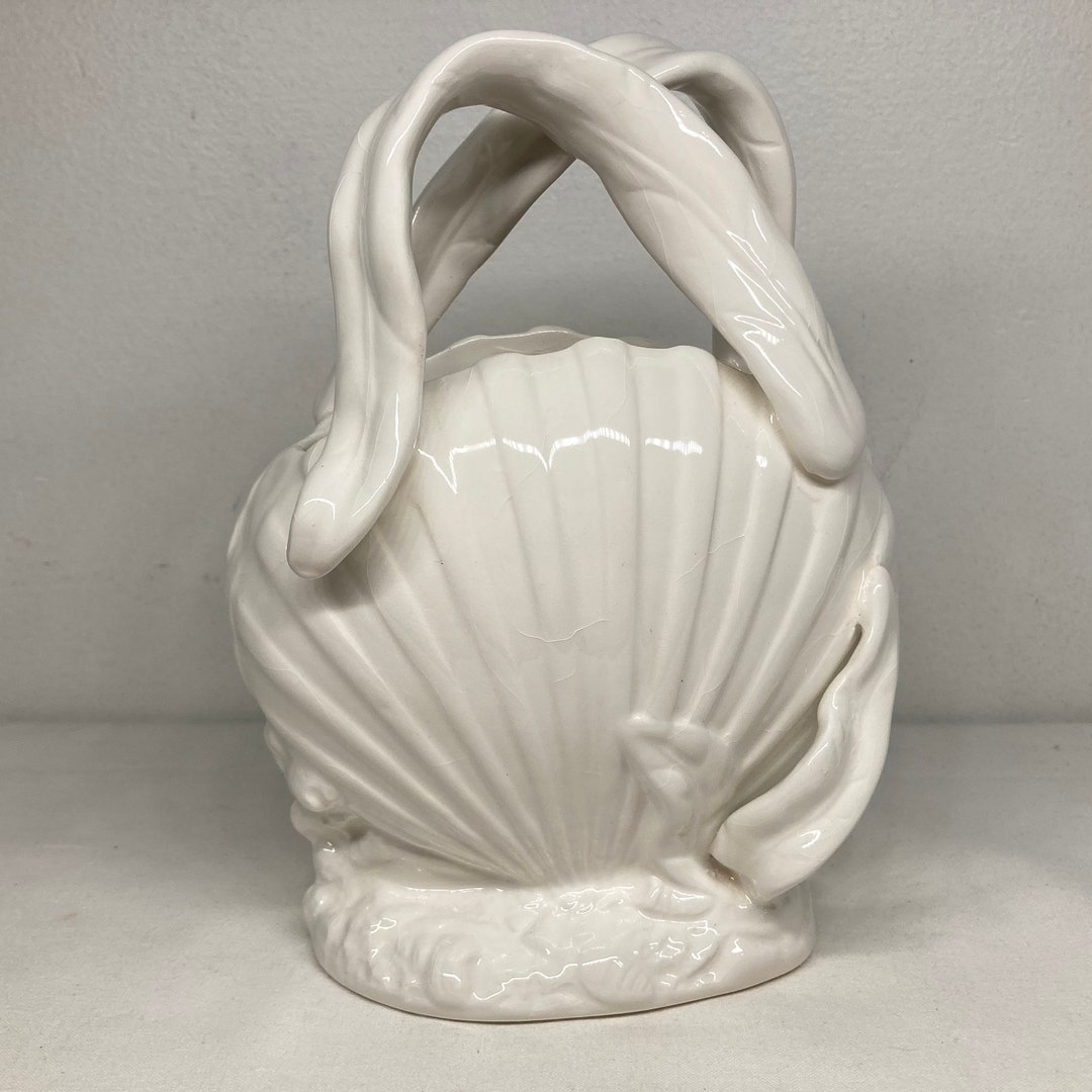 Vintage Baum Bros Seashell Vase Etsy
