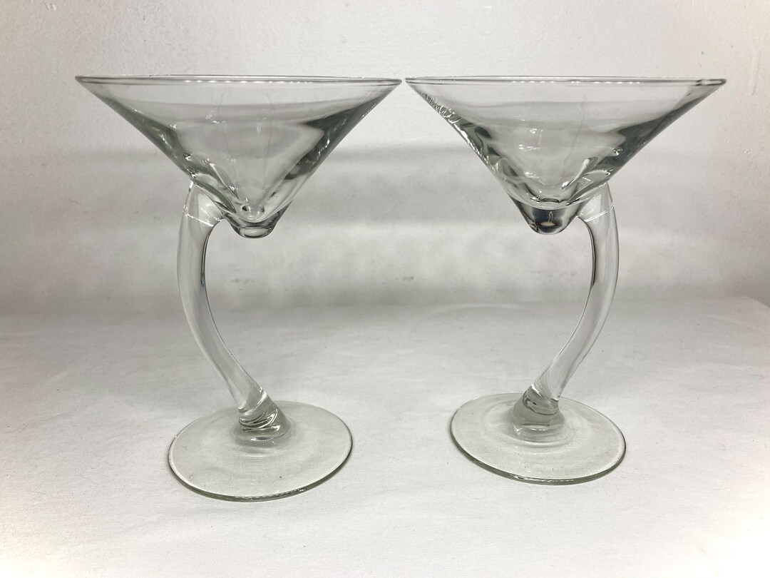 Libbey Bravura Curved Stem Martini Glasses 4 Ounces Set of 2 Etsy
