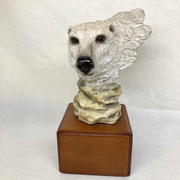 Vintage Hand Carved Polar Bear Figurine
