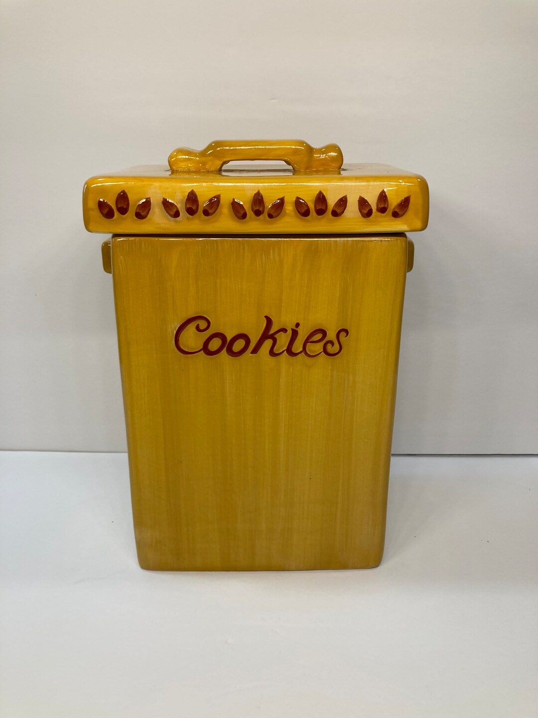 Vintage Yellow Cookie Jar MSRF INC. Etsy