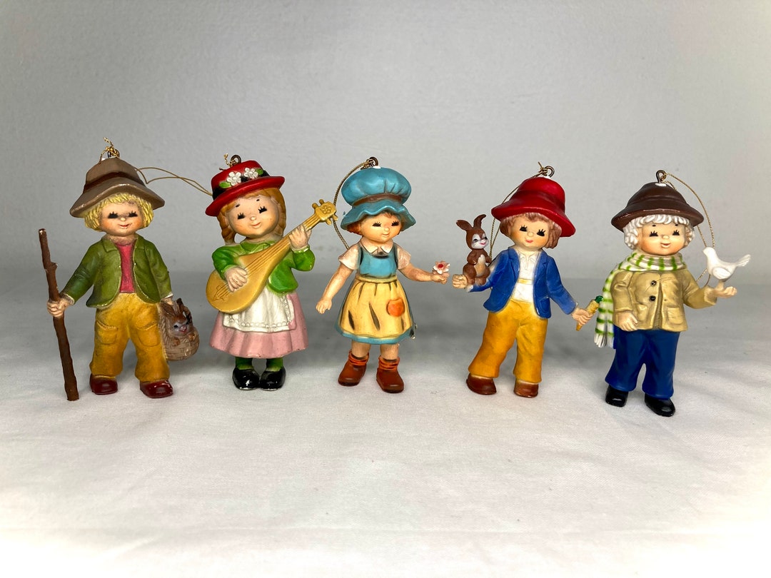 Vintage Bradford Novelty People Ornaments 5 Pcs. Etsy