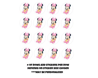 108 Mickey mouse face head stickers Envelope seals round hershey kisses labels