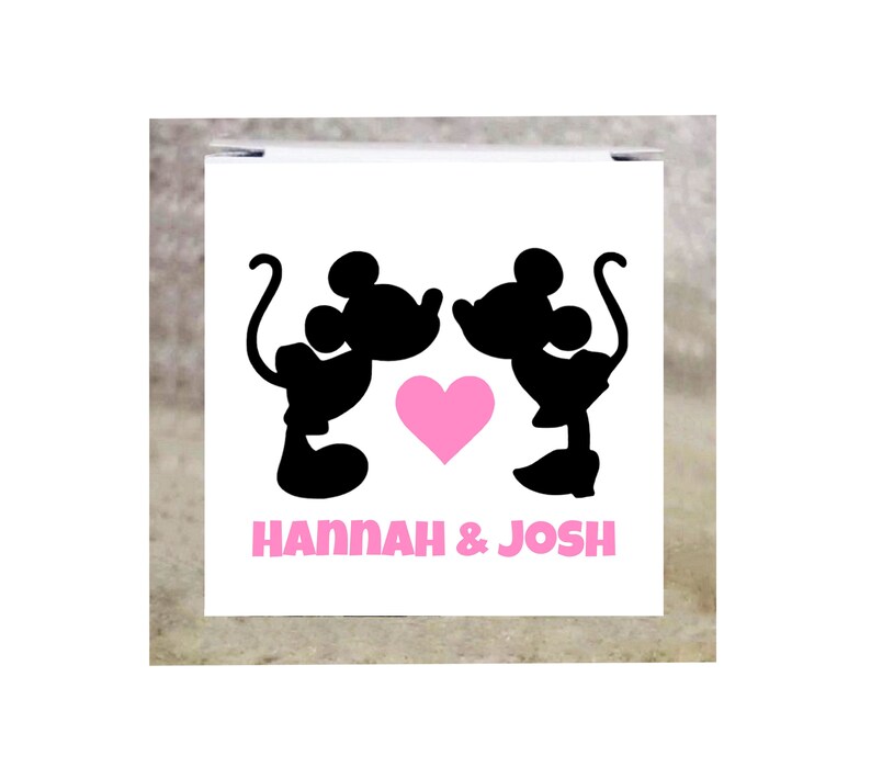 FDA Compliant Sturdy Strong Mickey /& Minnie Bridal Shower Cupcake Size Boxes 3x3x3 PERSONALIZED SET of 12-Free Ship