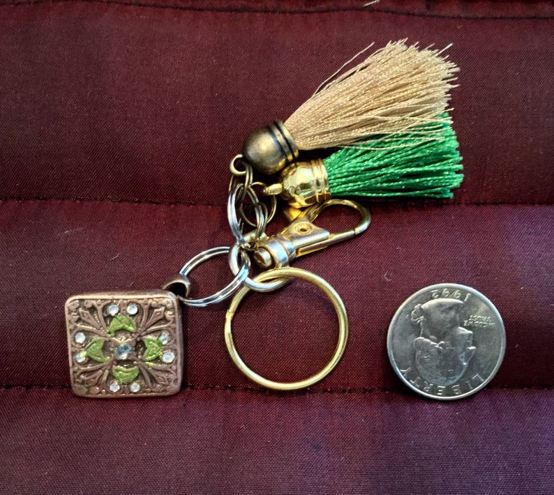 BB20 Keychain Brilliant Bronze Charm, 9 Swarovski Crysrals , Clasp for ...