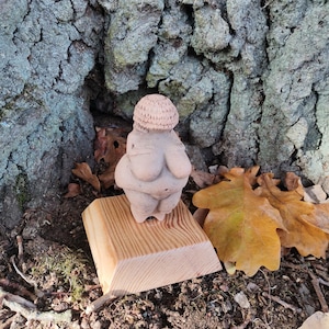 Venus of Willendorf  on the wooden stand