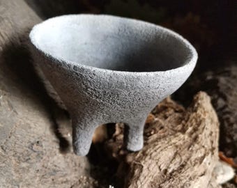 Handmade Ceramic Incense Burner: Unglazed Terracotta Altar Bowl