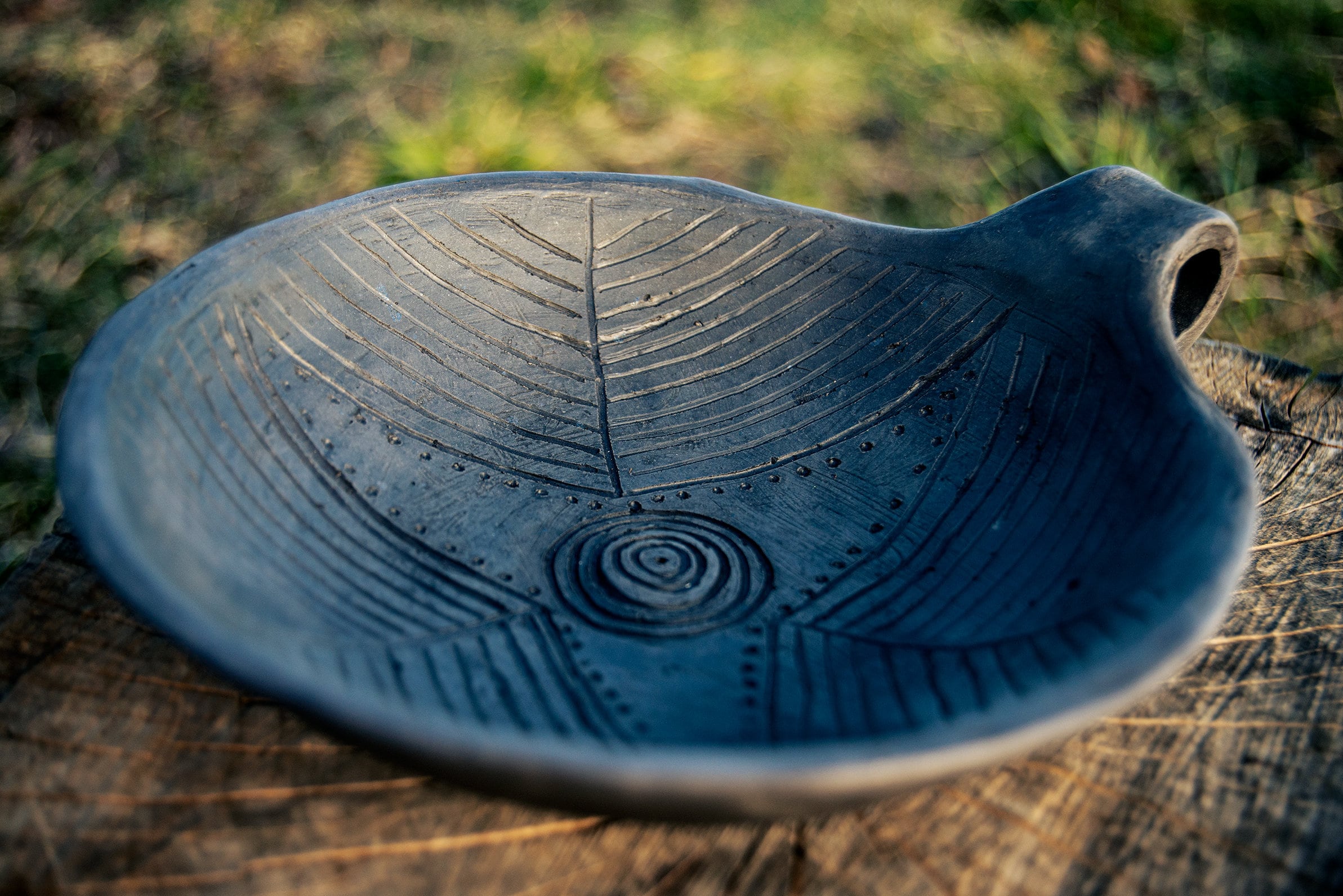 ceremonial offering plate , ceramic scoop, handmade ceramic, altar space, sacred,ritual tool