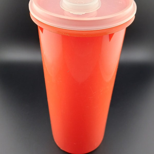 Vintage Orange Tupperware pitcher with lid - Holds 15 ounces - Great for lemonade, Orange Juice, Cold Beverages