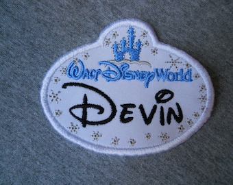 FREDDIE NAME TAG BLUE AND WHITE Iron or Sew-On Patch