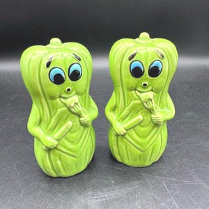 Vintage Anthropomorphic Japanese Celery Salt and Pepper 1960s