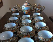 Set 21 pieces Satsuma Dragonware gold handpainted