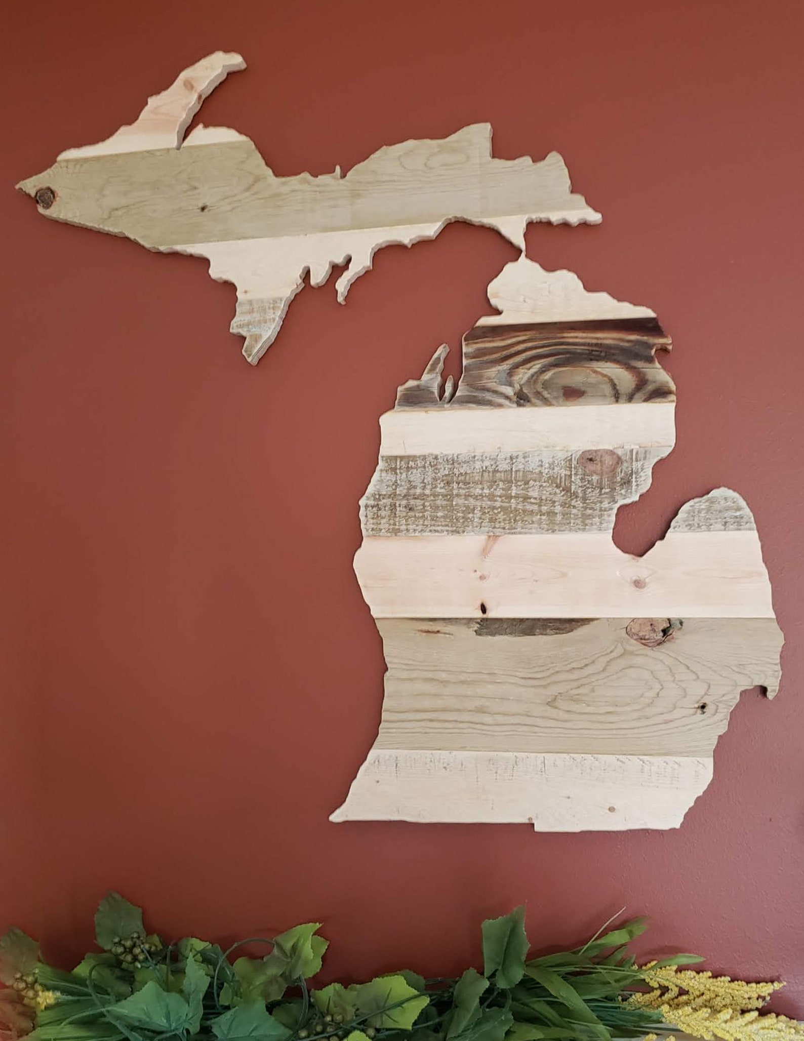 Large Michigan Wall ArtMittenWooden Wall ArtMichiganRustic Etsy