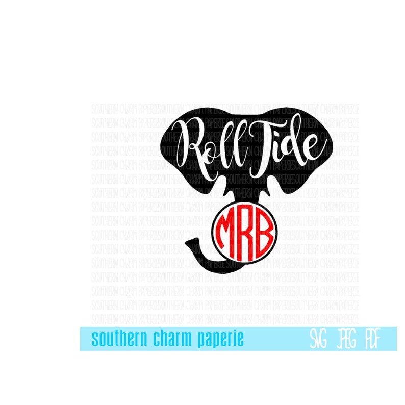 Download Alabama Monogram Elephant Roll Tide Inspired SVG Cut File ...