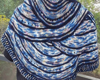 blue shawl hand knit shawl hand knit scarf striped shawl