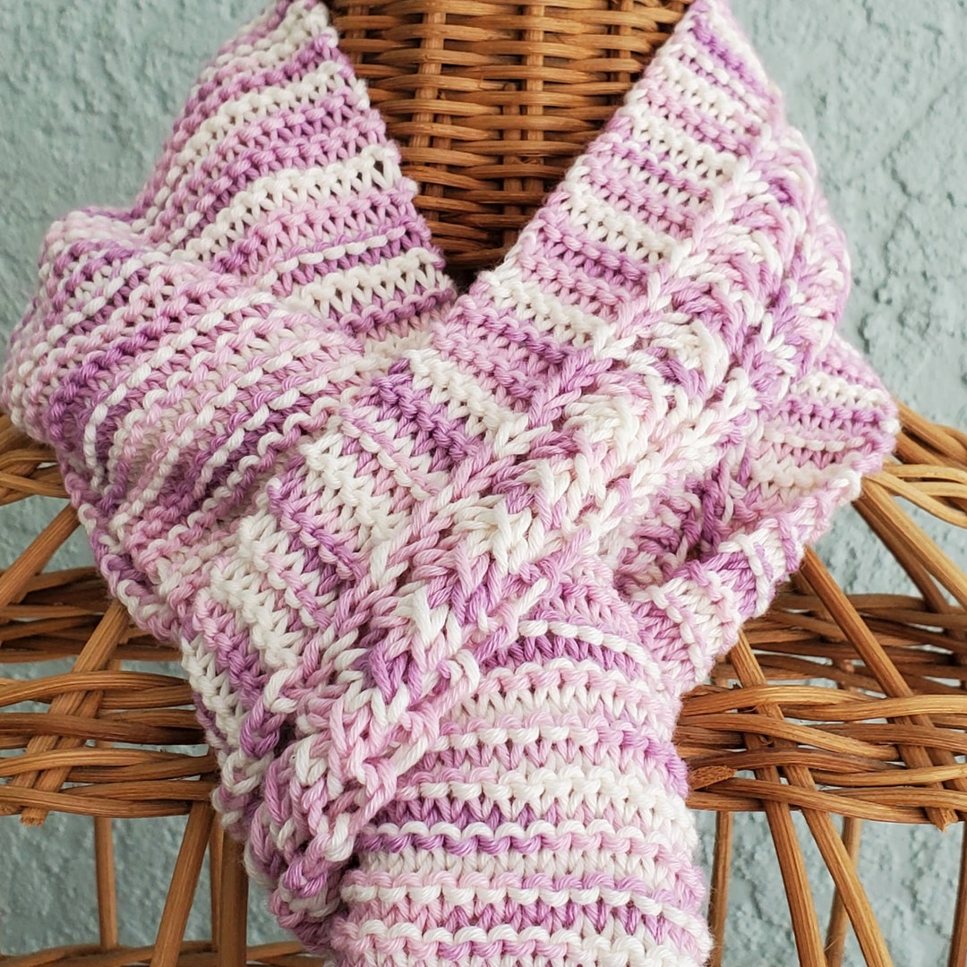 Organic Cotton Print Scarf - Pink/Blue Camo With Tassels