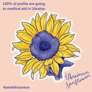 Girasoli per l'Ucraina 100% DONATION STICKER