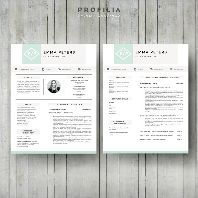 Modern Resume /& Cover Letter Template Editable word format -