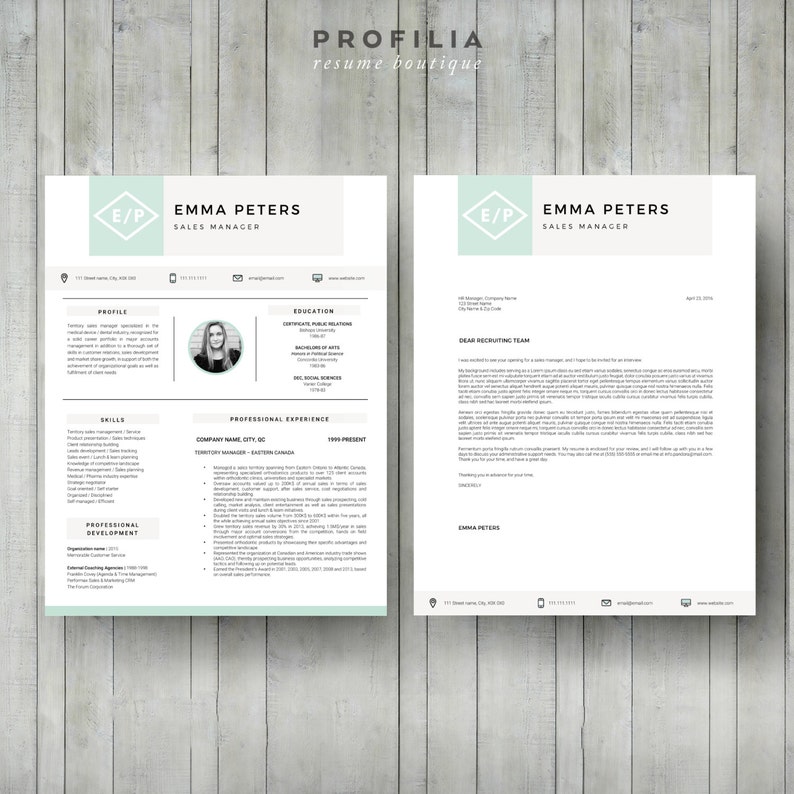 Modern Resume /& Cover Letter Template Editable word format -