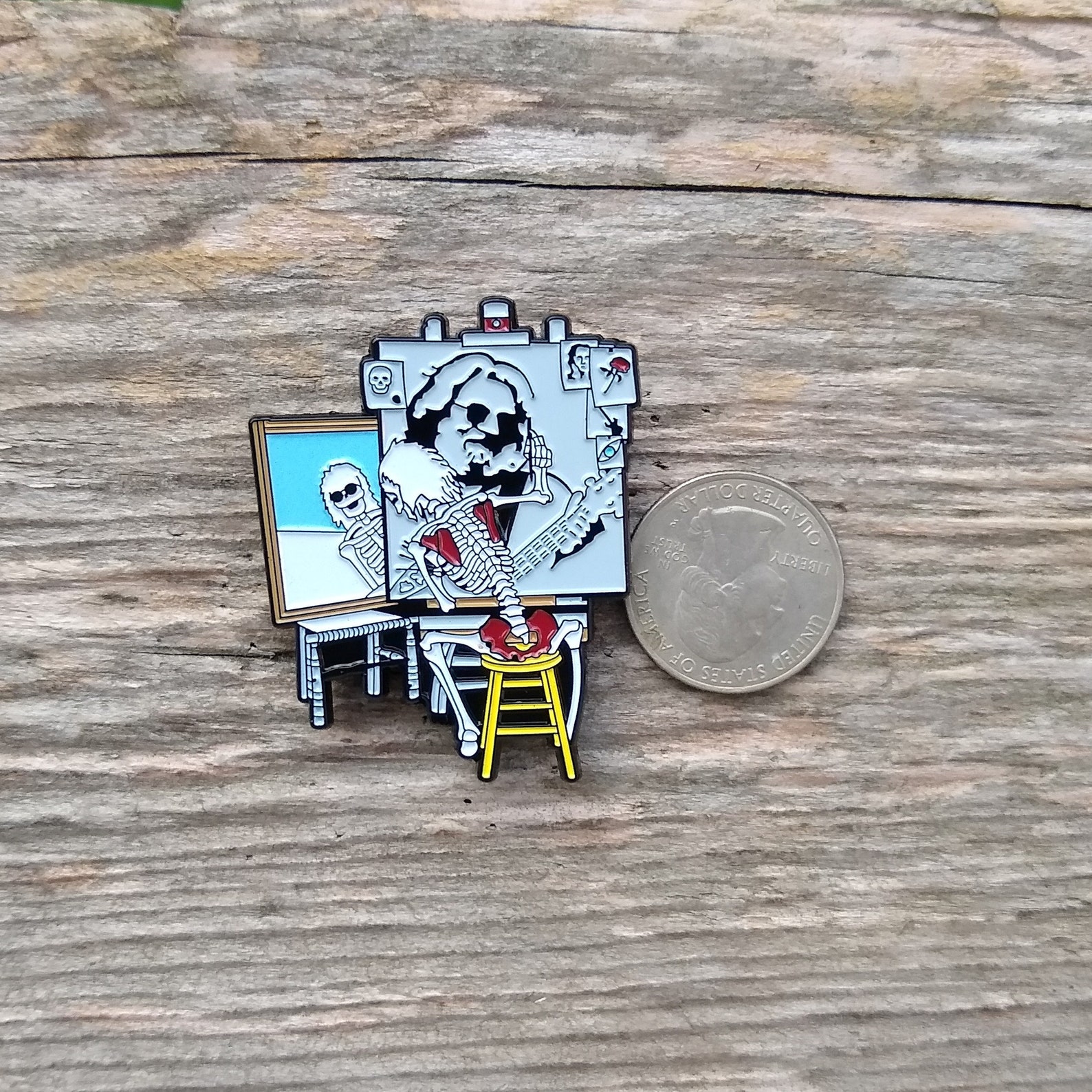 Grateful Dead Jerry Garcia Skeleton Portrait Lapel Pin Relix | Etsy