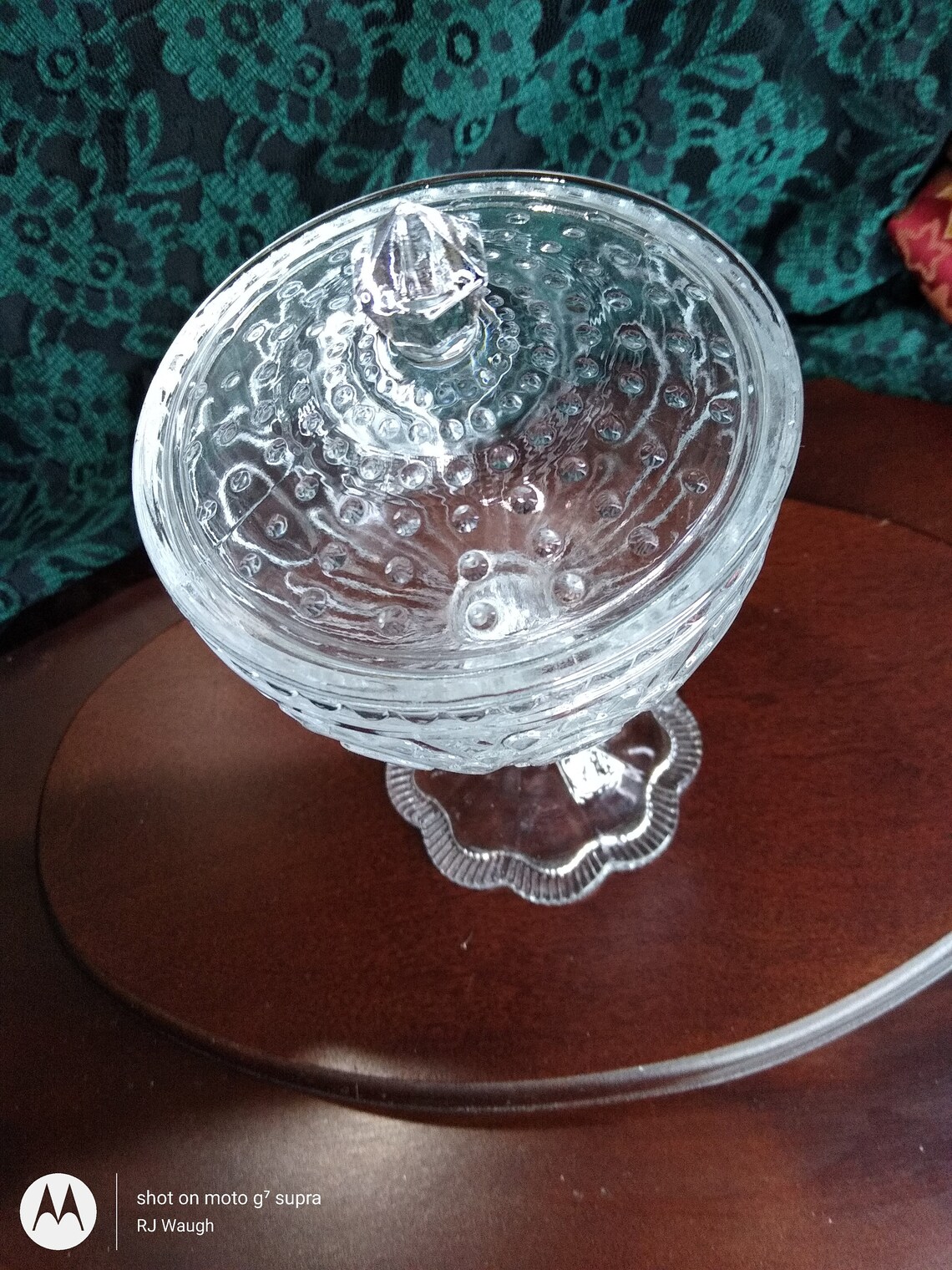 Vintage Pedestal Crystal Candy Dish With Lid Etsy