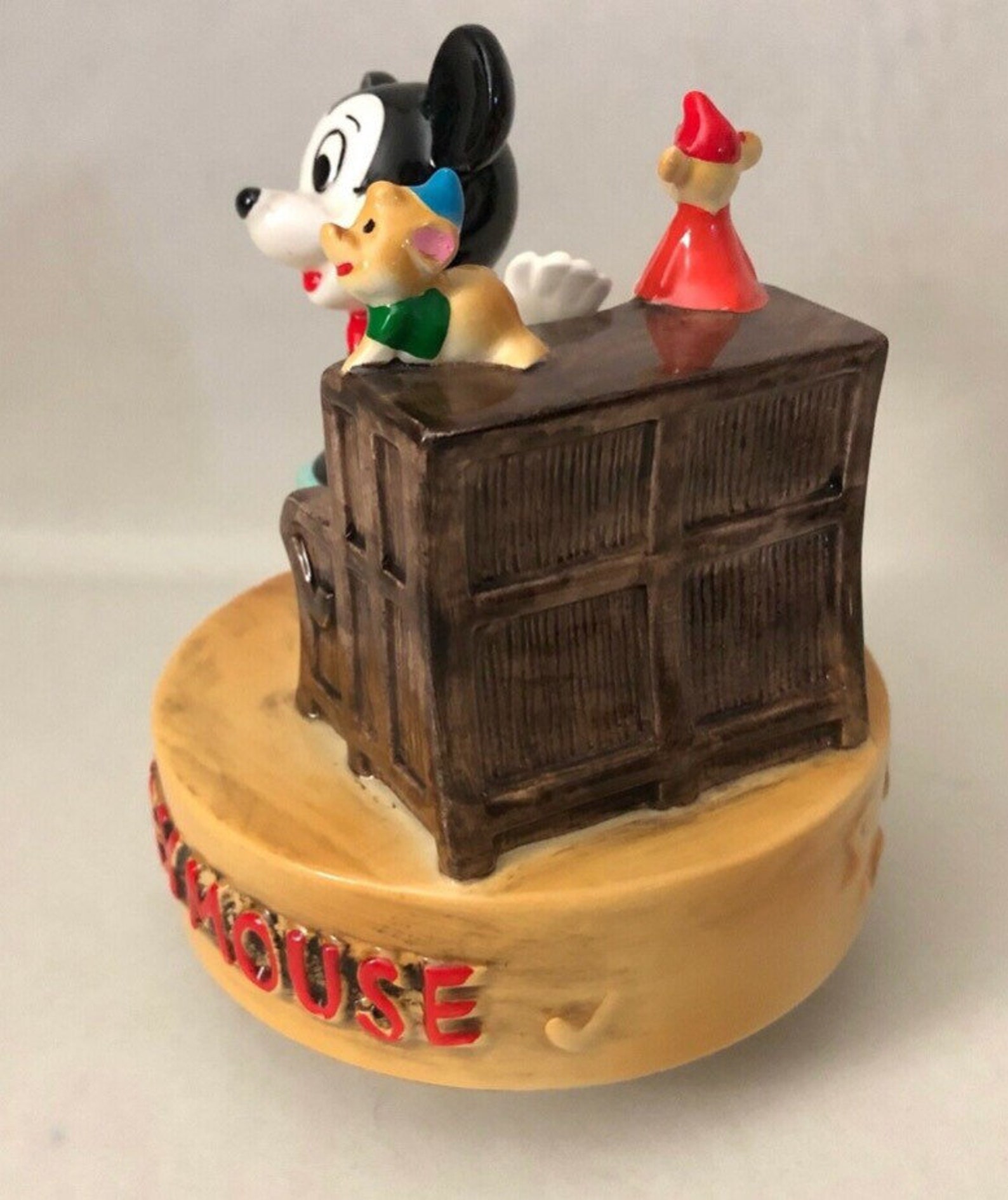 Vintage Mickey Mouse Ceramic Music Box Disney Productions Etsy