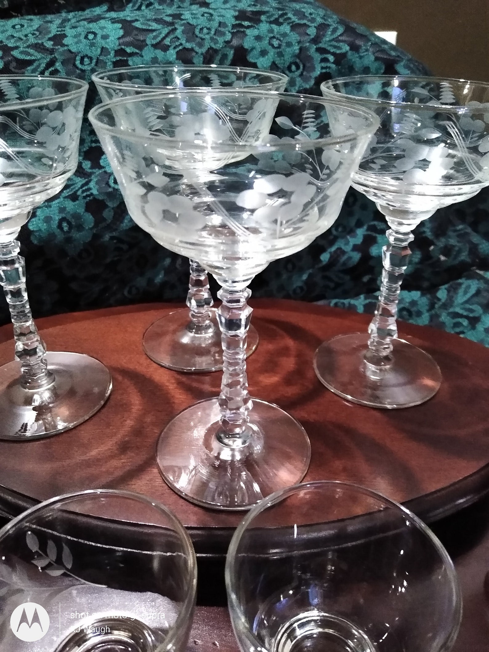 Vintage Sherry Glasses Set Of 9 HandEtched Crystal Sherry Etsy