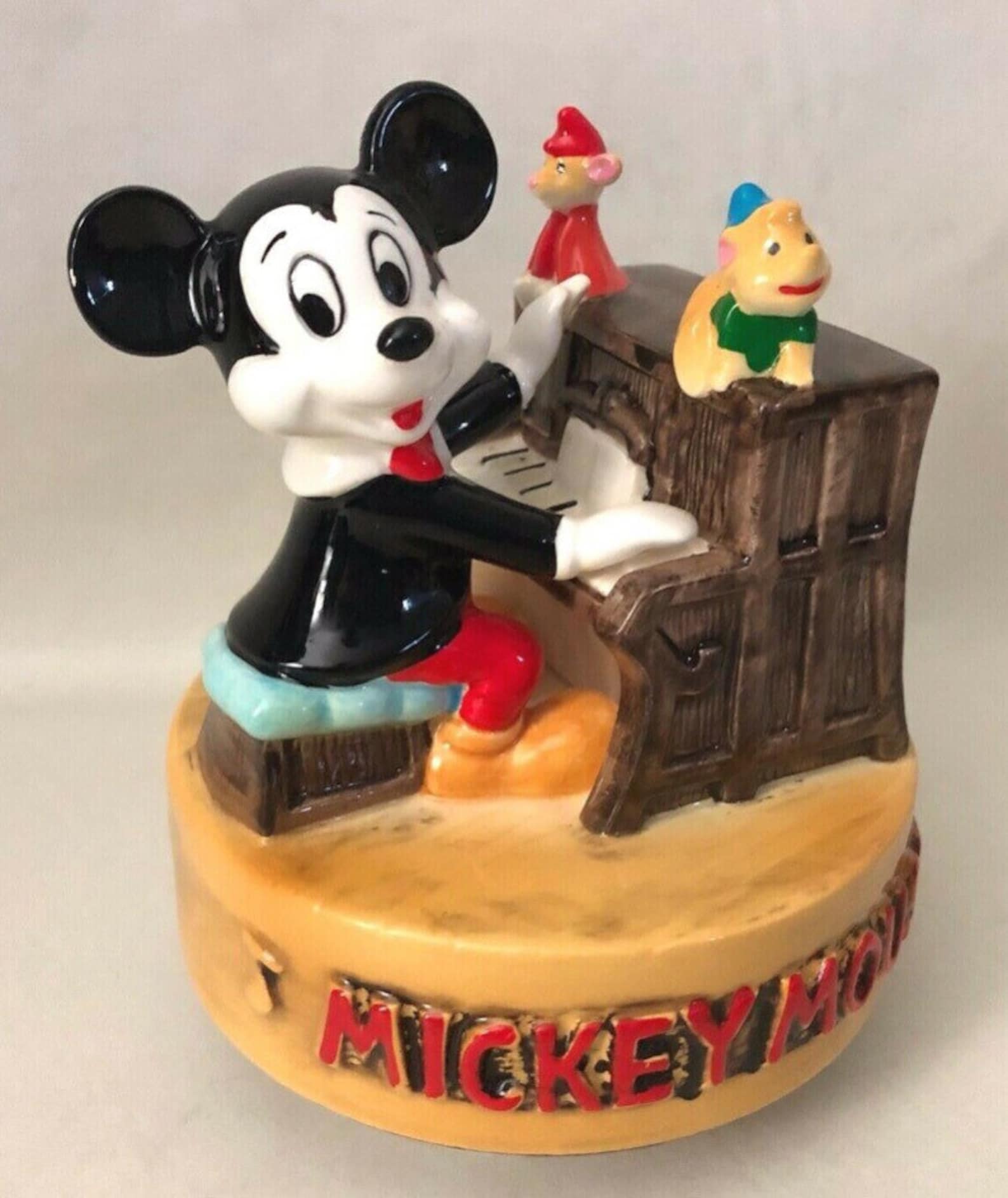 Vintage Mickey Mouse Ceramic Music Box Disney Productions Etsy