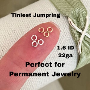 Set of 50 x Tiny Jumpring 22ga 2.8mm Open Sterling Silver or 14kt Gold-Filled or Rose For Permanent Jewelry Wholesale Jewelry USA made image 9